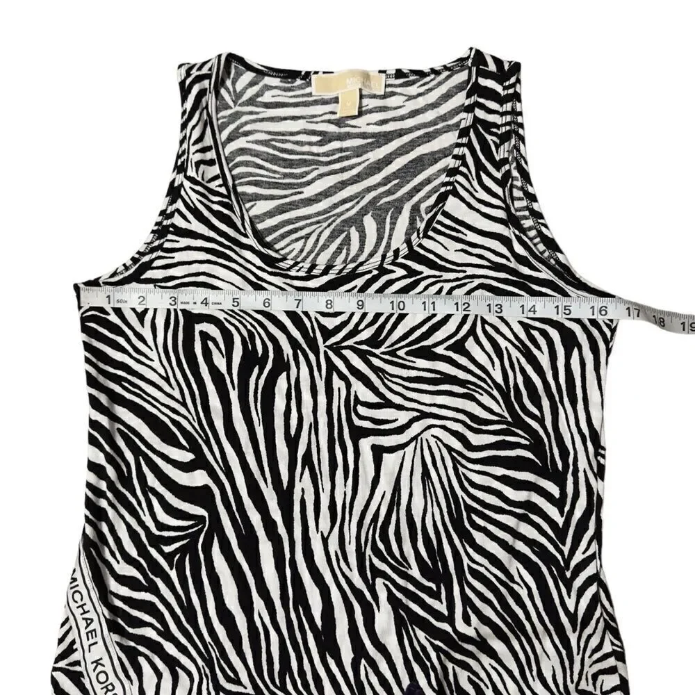 MICHAEL Michael Kors Black & White Zebra Sleeveless Jersey Dress MEDIUM - Picture 7 of 14